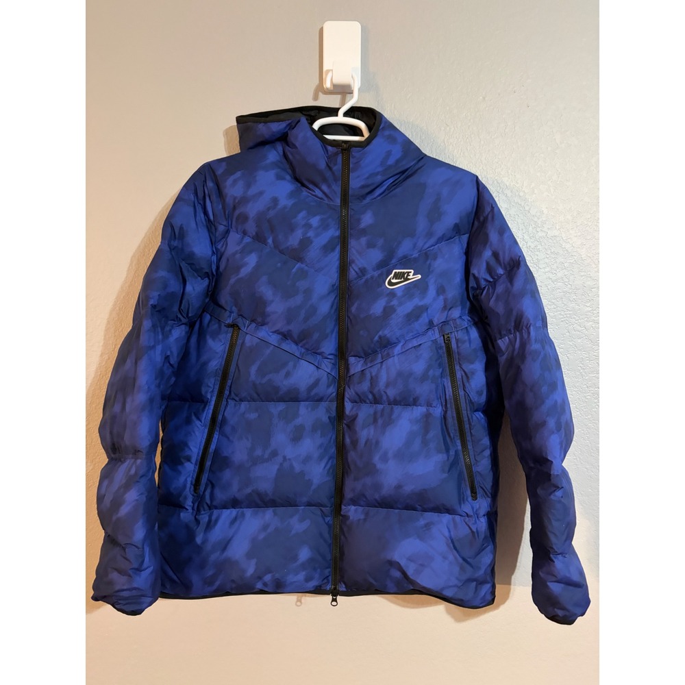 Nike Sportswear Windrunner Down Puffer Jacket Blue Camo XL Tall